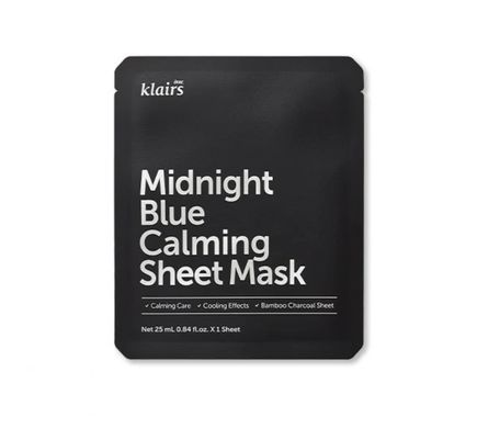 Тканинні заспокійливі маски Midnight Blue Calming Sheet Mask Dear Klairs (упаковка 5 шт)
